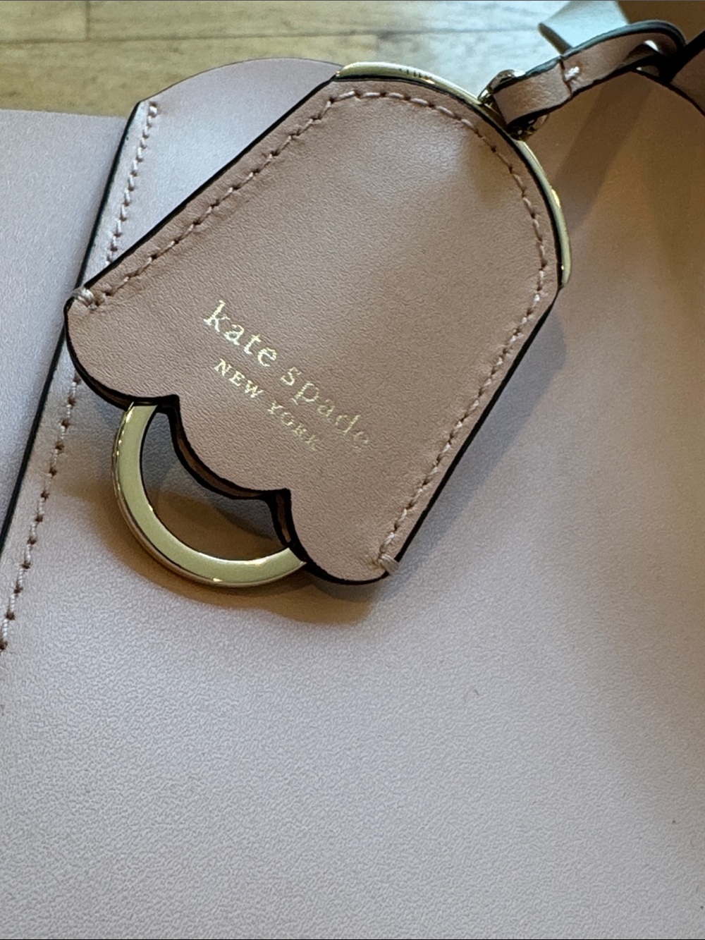 kate spade pale pink scallop-edge leather tote - Picture 8 of 13